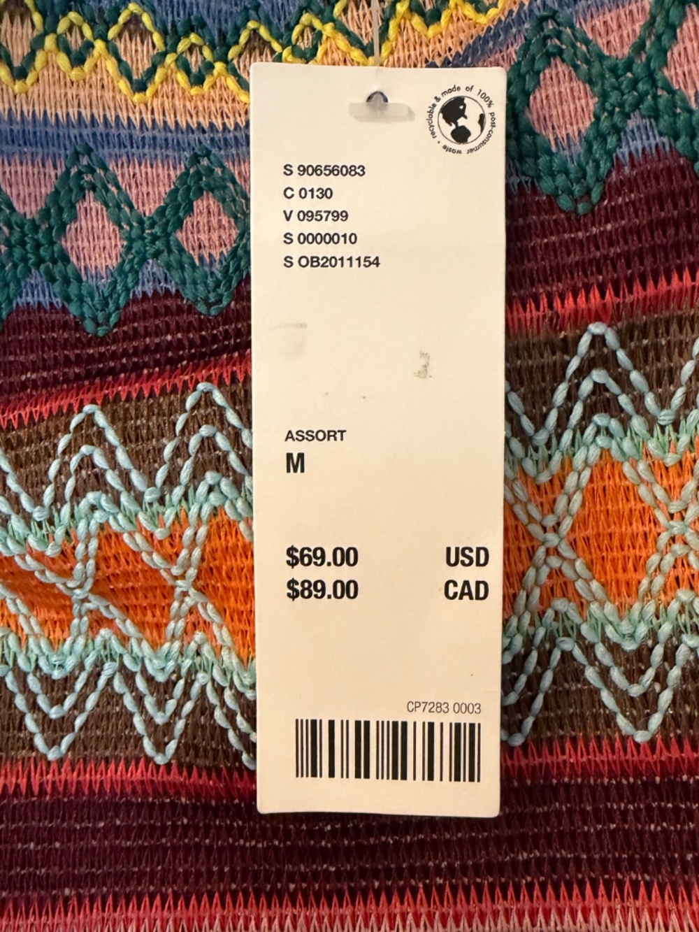 NWT Urban Outfitters Malia Plunge Knit Mini Dress Women's Medium Multicolor. - Picture 3 of 5